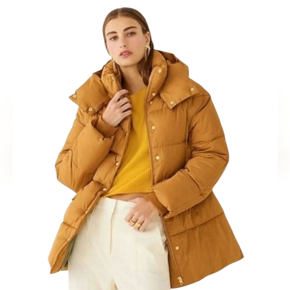 NWOT J. Crew Chateau Puffer Jacket Coat With PrimaLoft Yellow Gold AF012 Medium - Picture 13 of 13